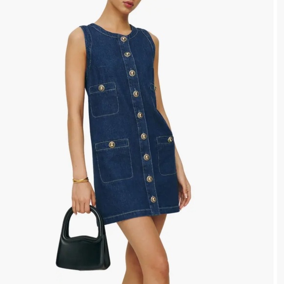 Reformation Tropez Denim Mini Dress size 2 XS - Picture 1 of 6
